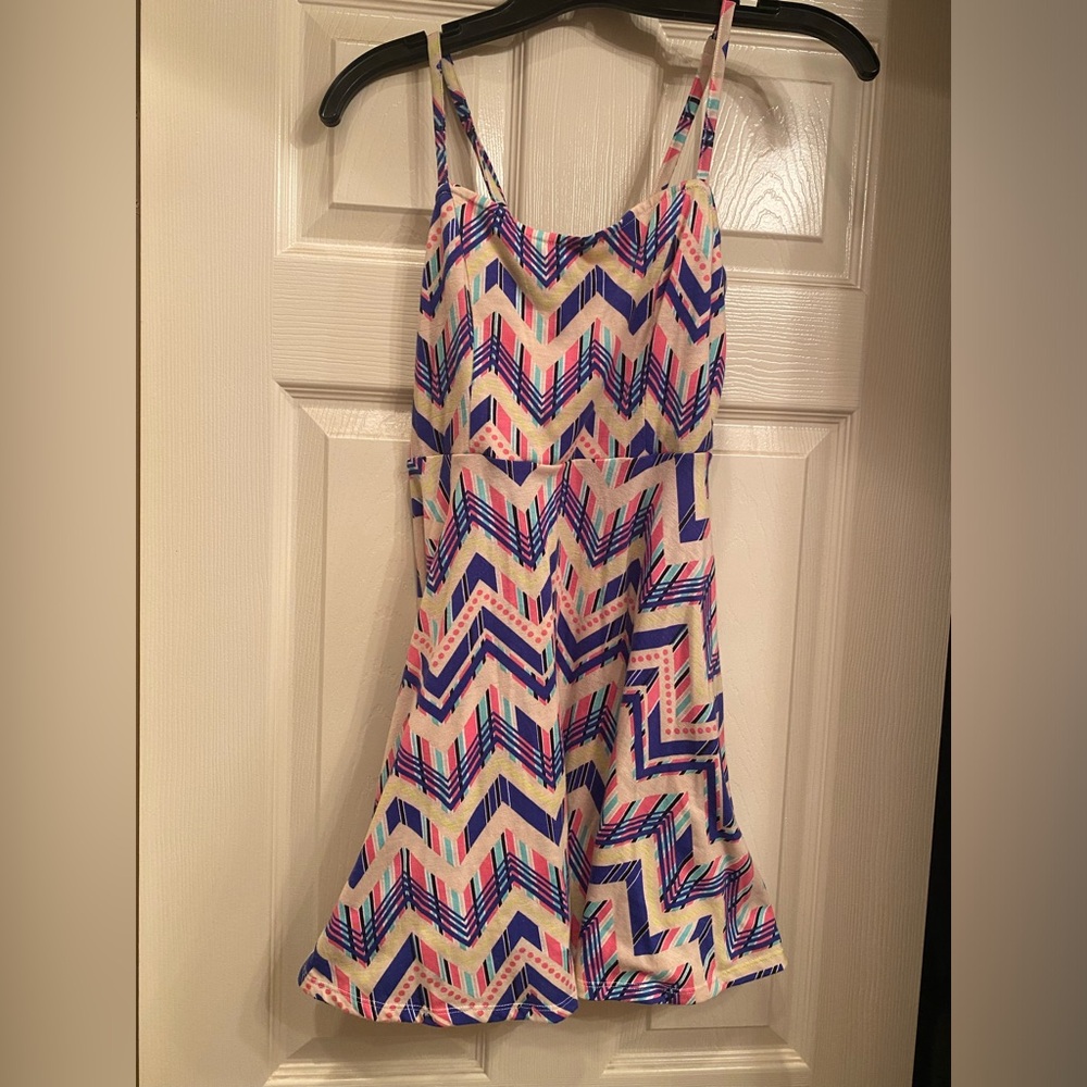 Spaghetti strap flare mini summer dress